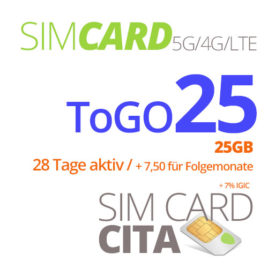 ToGo25 mit 25GB – 28 Tage aktiv
